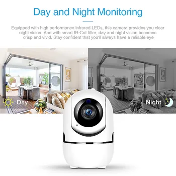 QZT WIFI Varnostne Kamere Notranji Nadzor Night Vision Baby Monitor 360° IP Doma WIFI Kamera Dome Pes Zaslon Fotoaparata Za Dom