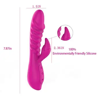 Rabbit Vibrator Teleskopsko Ogrevanje Palico Thrusting Klitoris Stimulator Ogrevanje AV Palico Obračanje Dildo Sex Igrače za Ženske