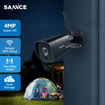 SANNCE Bullet IP Kamero 4MP Home Security Kamera dvosmerni Audio Brezžični WiFi, Mini Kamero Night Vision CCTV Dvojno Shranjevanje Fotoaparata