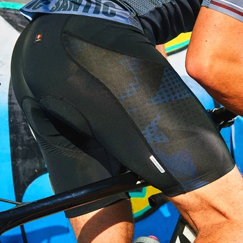 Santic Moške Kolesarske Hlače Coolmax 4D Pad Shockproof MTB Ciclismo Hombre Ekipa Poletnih Oblačil Azijskih velikost