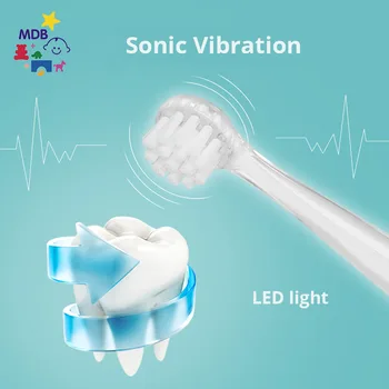Seago Otroci Sonic Električna zobna ščetka Baterije lučke LED Smart Časovnik Nepremočljiva IPX7 Zamenljive Dupont Krtačo Glavo SG513