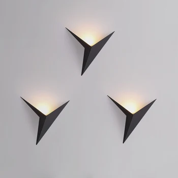 Sodobno minimalistično obliko trikotnika LED Stenske Svetilke Skandinavski slog Notranje Stenske Svetilke Dnevni Sobi, Luči, 3W AC85-265V Preprost Razsvetljavo