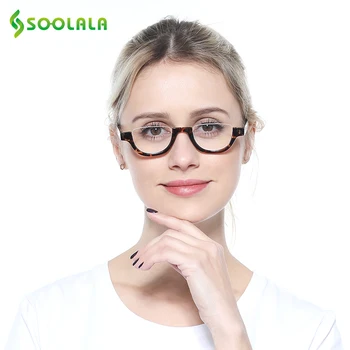 SOOLALA Semi-Rimless Majhne Obravnavi Očala Ženske Presbyopic Očala Za Branje Bralci Očala +1.0 1.5 2.0 2.5 3.0 3.5 4.0