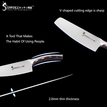 SOWOLL Ultra Sharp 4cr14mov iz Nerjavnega Jekla Kuhinjski Nož Kuhar Pripomoček Kabelski Nož Smolo Vlaken Ročaj Nož Rezilo Orodja