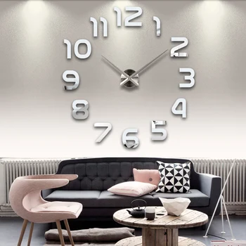 Stenska ura watch ure horloge 3d diy akril ogledalo Nalepke za Dekoracijo Doma Dnevna Soba Quartz Iglo brezplačna dostava