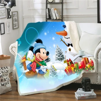 Strip Disney Mickey Minnie Odejo Mehko Toplo Koralni Flis Odeja Stanja Bedspread Kavč Vrgel Visoko Kakovostne Odeje