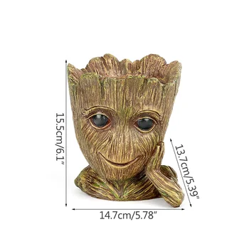 Strongwell Groot Cvetlični Lonec, Posoda Namizno Dekoracijo Smolo Cvetlični Lonček Baby Groot Vaza Drevo Človek Pot Svinčnik Imetnik Vrt