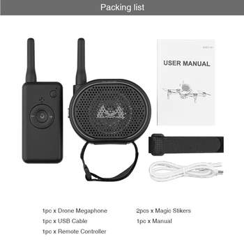 SUNNYLIFE Brezžični Brnenje Zvočnik USB Polnjenje Daljinski upravljalnik Glasno Brnenje Megafon za DJI Mavic mini/2/pro/zrak Brnenje Dodatki