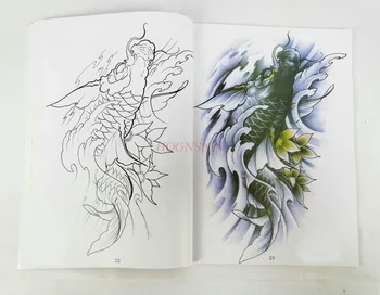 Tattoo Knjige Tatoo Knjiga Rokopis slikanica Gejša Cvet Dan Kot Bog Koi-kot je Priljubljena Vzorec Tatoo Ilustracije Prodaje