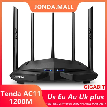 Tenda AC11 1200Mbps Brezžični Wifi Router Dual band 2,4 G/5 G 1 WAN+3 LAN Gigabit Vrata 5*6 uporabnike interneta Antena 802.11 AC 1GHz PROCESOR, 128 DDR3