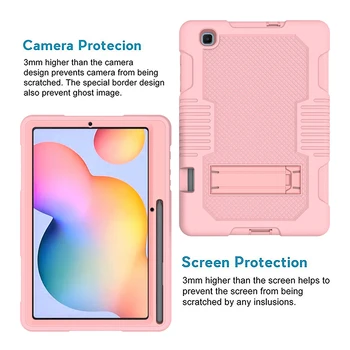 Težka Oklep Stojalo Ohišje Za Samsung Galaxy Tab S6 Lite 10.4 2020 P610/P615 Shockproof Zaščitni Lupini Silikonski Tablet Pokrov
