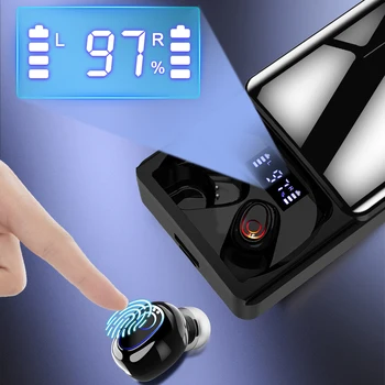 TWS Brezžična tehnologija Bluetooth 5.1 Slušalke 10000mAh Polnjenje Box Brezžične Slušalke HiFi 9D Stereo Šport Nepremočljiva Čepkov Slušalke