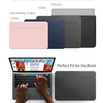 Ultra tanek Luksuzni Laptop Rokav za MacBook Air 13 PU Usnje Primeru Shockproof Neprepusten za Novo Za MacBook Pro13 15 Prenosnik Torba
