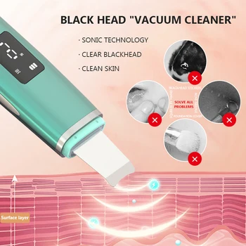 Ultrazvočno Kože Scruber Obraz Scruber 3 Barve Blackhead Odstranjevalec Por Ultrazvočni Čistilec Za Obraz Čistilo Električni Peeling Lopatico