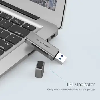 USB 3.0, da SD/Micro SD Card Reader, USB Tip A Dvojni Pomnilnik Sim Adapter Združljiv MacBook Air & Pro, Površina Knjige, in še Več