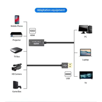 USB 3.0 Video Capture Card 1080P 60fps 4K HDMI Video Grabežljivac Polje za Macbook PS4 Igra Fotoaparat, Diktafon Živo