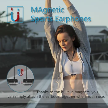 V4.1 Sport Brezžična tehnologija Bluetooth Vratu Visi Slušalkami, Magnetni IPX6 Anti-znoj Lahki Brezžične V-uho za Telefon Glasbe