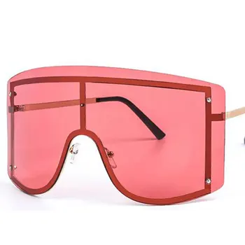 Velik, Prevelik Ščit Sončna Očala Moda Za Ženske Big Okvir Futuristična Sončna Očala In Masko Slog Modro Rumeni Kvadrat Unisex Sončna Očala