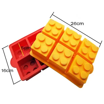 Velika Lego Robot Bloki Torta V Obliki Plesni Okrasitev Orodja Silikonske Ice Plesni 6 Opeke Sladoled Orodja Kadi Silikonski Torto Plesni