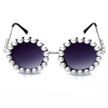 Vintage Pearl Okrogla Sončna Očala Ženske, Nove Luksuzne Blagovne Znamke, Modni Oblikovalec Zlitine Prevelik Diamond Očala Moških Retro Odtenki Oculos