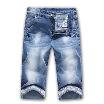 Vroče Prodaje 2019 Poletje Nove Priložnostne Trdna Slim Bombaž Hlače Moške Jeans Modra Hlače Modni Moškega Jeansa Blagovno Znamko Oblačil Plus Velikost