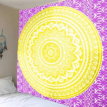 Vroče prodaje Mandala tapiserija steni visi Indijski Boho slog estetske multicolor Dekor za zidovi domov dekoracijo joga mat preprogo tap15