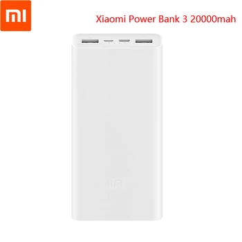 Xiaomi Moč Banka 3 20000mAh Tip C Podpira dvosmerni Hitro Polnjenje QC3.0 Powerbanks Za Pametne Xiaomi Huawei Samsung Mobilni Telefon