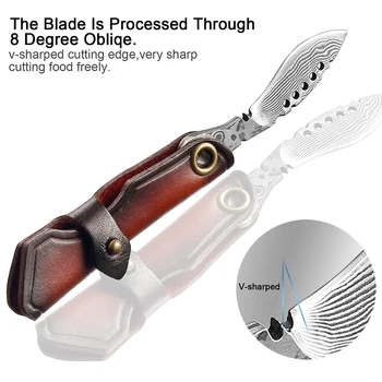 XITUO Damask Folding Nož Mini Ostra Britev Outdoor Kuhinjo Kuhar Nož Tipko Žepni Nož Vrhunsko Usnje Ročaj Odrezanje Nož