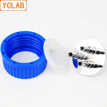 YCLAB Blue Cap s 2/3/4 iz Nerjavečega Jekla Luknje Reagenta Hranjenje Steklenički za Fermenter Anaerobni Vbrizgavanje Mobilne Faze Labware