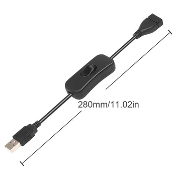 Younuon kabel USB 28 cm USB 2.0 A Moški na Ženski Podaljšanje Polnilnih Črni Kabel pa S Stikalo NA OFF Kabel