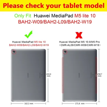 Za Huawei MediaPad M5 lite10 BAH2-W19/L09/W09 10.1 palčni Tablični RAČUNALNIK za stojalo pokrov za huawei mediapad M5 lite 10 primeru
