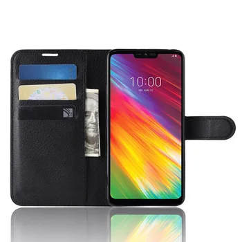 Za LG G7 Fit Primeru Flip Usnje Primeru Telefon za LG G7 Fit Knjiga Slog Denarnice Kartico v Režo za Stojalo Flip Primerih za LG G7 Fit