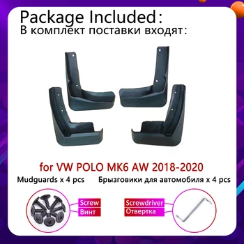 Za VW Volkswagen Polo MK6 AW 2018 2019 2020 Blatniki Mudflap Fender Blato Zavihki Opno Blatni Splash Spredaj Zadaj Avto Dodatki