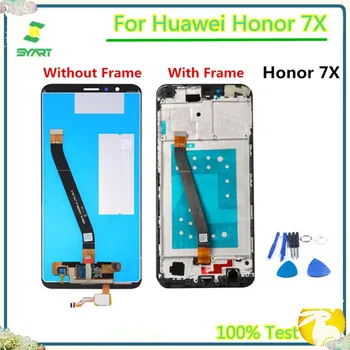 Zaslon na dotik LCD Zaslon Računalnike Skupščine, Zaslon na Dotik, Plošča 5.93 palčni Stekla Za Huawei Honor 7X BND-AL10 BND-L21 Zaslon na Dotik