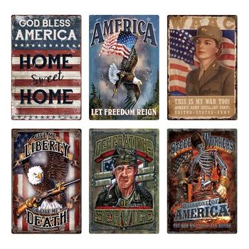 ZDA Kovinski Znak Plakat Plaketo Letnik Ameriški Vojaški Stenski Dekor Za Človeka Jama Klub Tin Soba Dekorativne Plošče