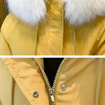 Zimska jakna ženske 2021 Nov slog Plasti Umetnih ovratnik Ženski Parka Debel Bombaž, Oblazinjeni Oblog Dame Pozimi Plašč