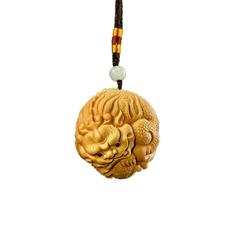 Šimšir 4-6 cm Srečen Pixiu Kiparstvo Žogo Keychain Feng Shui Obesek za Avto Visi Soba Dekoracijo Kitajski Bog Zver