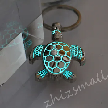 Žareče morska želva keychain Želva keychain tortoise ključ obroč SVETI v temi Svetlobna keychain Obeski