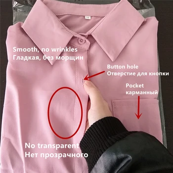 Ženske Bluze Majica Dolg Rokav Priložnostne Šifon Zavoj navzdol Ovratnik Trdna Ženske Vrhovi korejski Modi Majica Svoboden Enotni-zapenjanje Majice