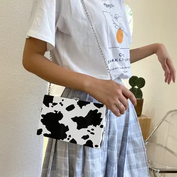 Ženske mini kvadratnih vrečko Krava vzorec torba za ženske do leta 2020 leopard Moda crossbody torba Ženske torbice dnevno nakupovalna torba