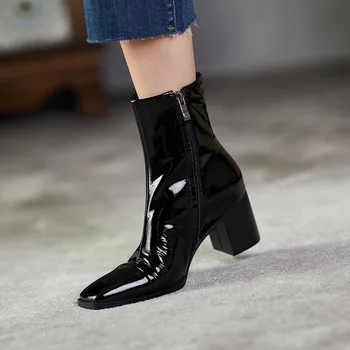 ženske močen visoke pete, škornji ženska, čevlji jeseni blagovne znamke oblikovalec chelsea škornji ženski platforma čevlji lasdies moda črpalke