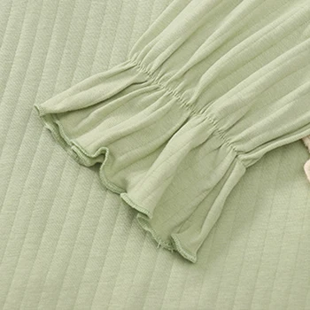 Ženske Obleke Bombaž Kimono Pižamo Pižame More Sleepwear Dolg Rokav Ruffles Čipke Seksi Priložnostne korejski SA0976