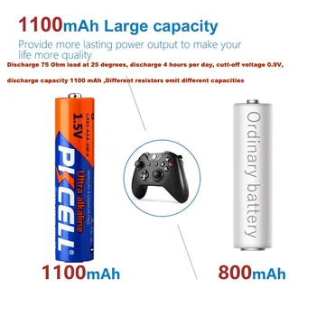 Аккумуляторы PKCELL 12PCS LR6 AA и 12PCS 1.5 V LR03 AAA щелочные батареи основной и одноразовой батареи для игрушек