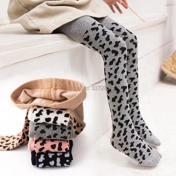 1-13Y nove Jesensko baby dekleta bombažne nogavice leopard tiskanja pika toplejše otrok, pantyhose za otroka, otroci, dekleta, moda pomlad hlačne nogavice