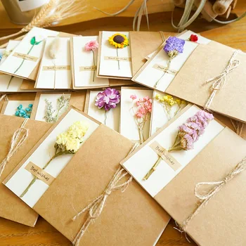 10pcs/veliko Cvetja Kraft Papir za Voščilnice Poročno Dekoracijo Kartice Rojstni dan, Poročna Vabila Kartice materinski Dan Darila