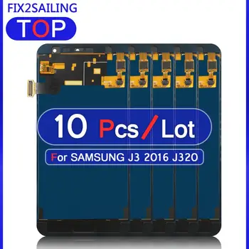 10Pcs Za Samsung Galaxy J3 2016 J320F J320H J320M J320FN Super LCD Zaslon Preizkušeno Deluje Zaslon na Dotik Skupščine