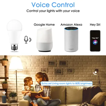 15W Smart Žarnice Priročno APP Delujejo Združljiv Alexa Google Pomočnik Glasovni Nadzor E27 Zatemniti WiFi LED Lučka 110V 220V