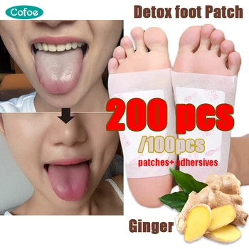 200/100 kozarcev (Obliži+ Adhersives) Ginger/pelin Stopala Detox Patch Podloge za Spanje Hujšanje Razstrupljanje in bolečin v nogah blazine