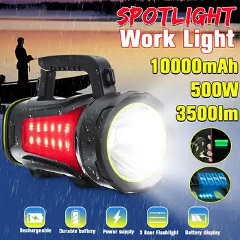 200-800W Super svetla Zmogljiv USB LED Svetilka Iskanje Bakle Noč Lučka Lučka za Ročno Kamp Svetilka, Polnilne Baterije