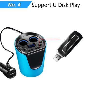 2019 Oddajnik FM Predvajalnik Glasbe MP3, Bluetooth Car Kit, Prostoročno klicanje Vžigalnik Adapter Delilnik 2 Vrata USB Polnilnik